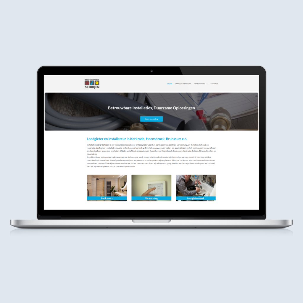 Website voor Schrijen Installatiebedrijf